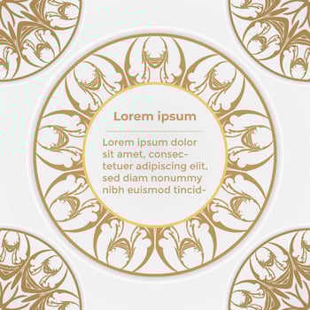 Mandala Wedding invitation card with luxury gold pattern design on a white background. Can be used for flyers, wallpaper, packaging or any desired idea. Elegant vector elements