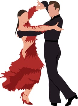 Paso doble illustration Ballroom Dancing couple vector image