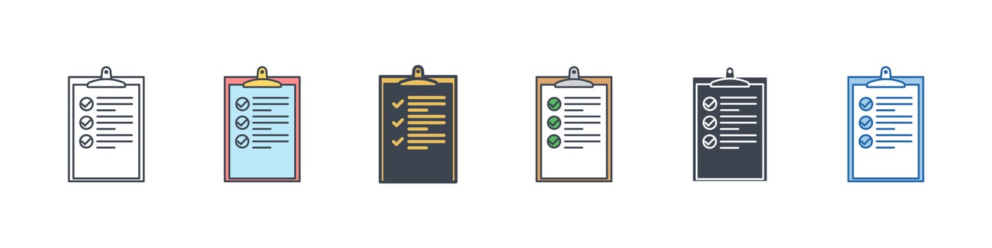 Clipboard icon symbol template for graphic and web design collection logo vector illustration