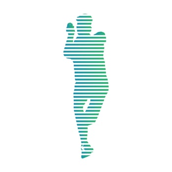 Cricket bowling fast bowler vector illustration