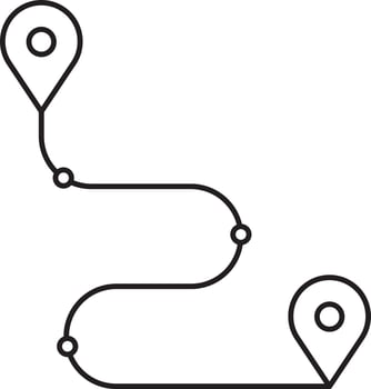 Street Location Track Pin Thin Line Art Icon. vector