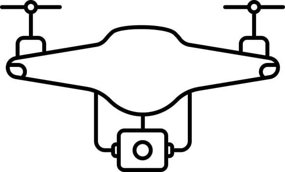 Black Stroke Illustration Of Drone Icon. vector