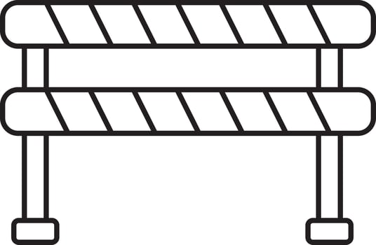 Isolated Barrier Black Outline Icon. vector
