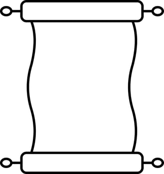 Blank Torah Icon In Black Line Art. vector