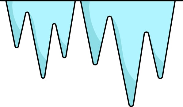 Frozen Water Or Icicle Icon In Blue Color. vector