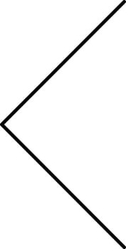Left Triangle Arrow Icon In Black Thin Line Art. vector