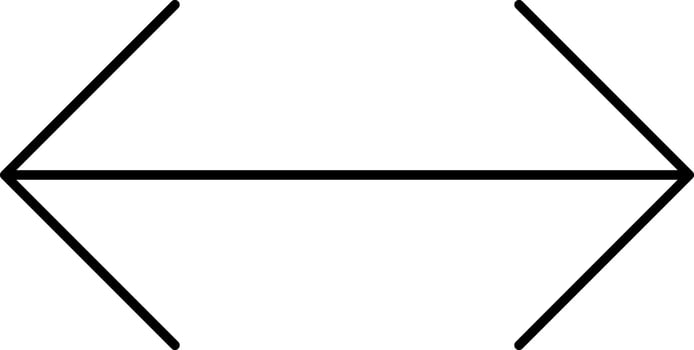 Black Double Way Arrow Icon Or Symbol. vector