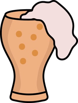 Beer Glass Icon In Orange And Pink Color. vector