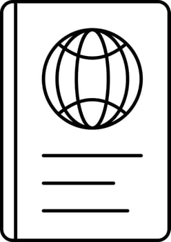 Isolated Passport Icon In Linear Style. vector