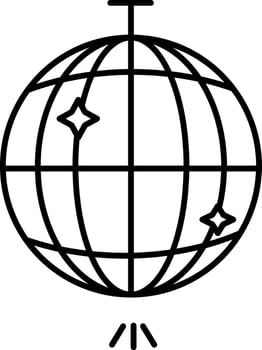 Isolated Disco Ball Icon In Line Art. vector