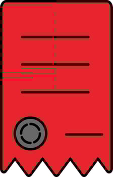 Payment Receipt Icon In Red And Black Color. vector