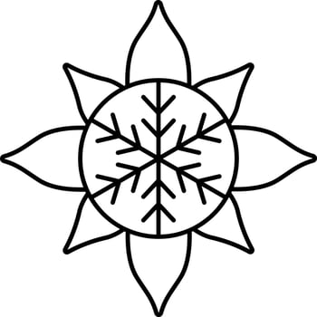 Flower Frame Black Line Art Icon. vector