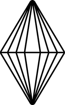 Ruby Icon In Black Line Art. vector