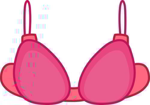 Flat Style Brassiere Icon In Pink Color. vector
