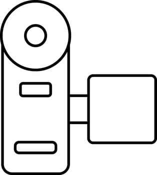 Isolated Camcorder Icon In Black Line Art. vector