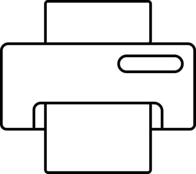 Black Linear Style Printer Icon Or Symbol. vector