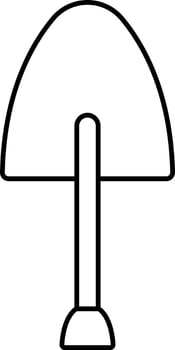 Isolated Shovel Icon In Black Line Art. vector