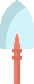 Grey And Brown Shovel Flat Icon In Flat Style. vector