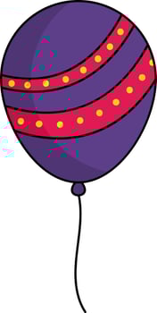 Dotted Strip Purple Balloon Flat icon. vector
