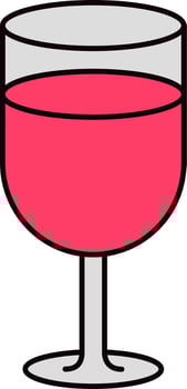 Isolated Wine Glass Icon In Pink Color. vector