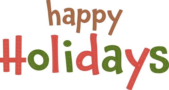 Colorful Happy Holidays Text Against White Background. vector