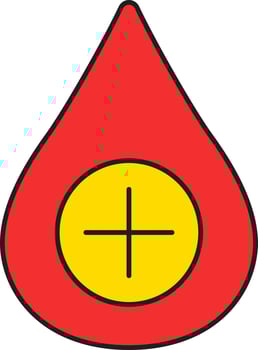 Blood Icon In Red And Yellow Color. vector