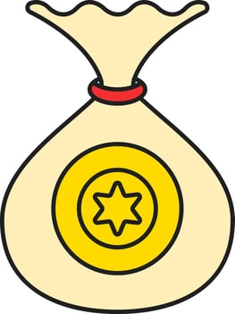 Money Bag Icon In Yellow Color. vector