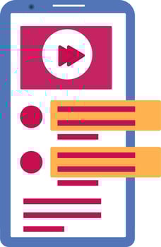 Colorful Playlist In Smartphone Screen Icon. vector