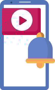 Colorful Video Notification In Smartphone Flat Icon. vector