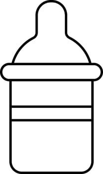 Isolated Milk Bottle Black Outline Icon. vector