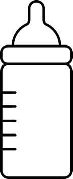 Isolated Milk Bottle Black Outline Icon. vector