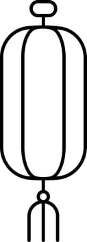 Isolated Chinese Lantern Black Linear Icon. vector
