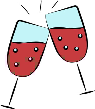 Illustration Of Cheers Glass Icon In Flat Style. vector