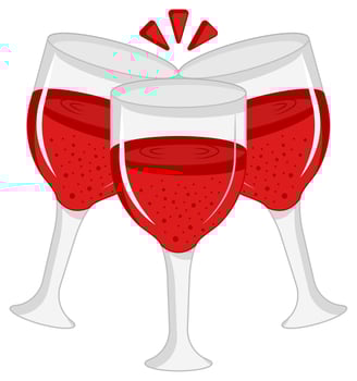 Isolated Sticker Style Cheers Glass Icon In Flat Style. vector