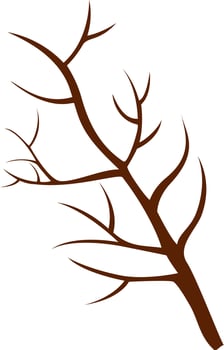Leafless Tree Element In Brown Color. vector