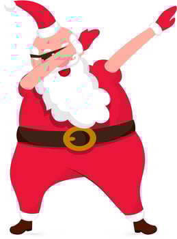 Cool Santa Clause wearing Black Goggles, Happy and Dabbing vector