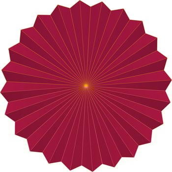 Isolated Foldable Paper Flower Icon In Red Color. vector