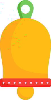 Isolated Jingle Bell Icon In Red And Yellow Color. vector
