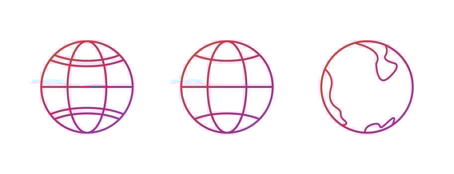 World Gradient Icon Vector Illustration