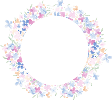 Abstract Blue Purple Watercolor Flower Wreath png