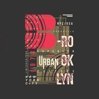 brooklyn abstract graphic t shirt design, typography vector, illustration, casual style vector