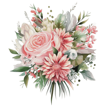 watercolor Cozy spring branch of floral with pastel color for greeting wedding card logo pattern textile isolated on Transparent background, png