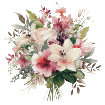 watercolor Cozy spring branch of floral with pastel color for greeting wedding card logo pattern textile isolated on Transparent background, png