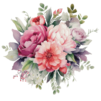 watercolor Cozy spring branch of floral with pastel color for greeting wedding card logo pattern textile isolated on Transparent background, png