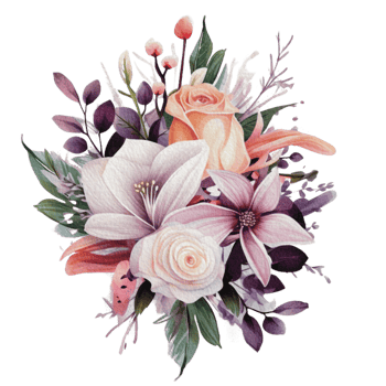 watercolor Cozy spring branch of floral with pastel color for greeting wedding card logo pattern textile isolated on Transparent background, png