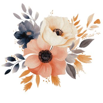 watercolor Cozy spring branch of floral with pastel color for greeting wedding card logo pattern textile isolated on Transparent background, png