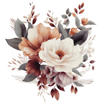 watercolor Cozy spring branch of floral with pastel color for greeting wedding card logo pattern textile isolated on Transparent background, png