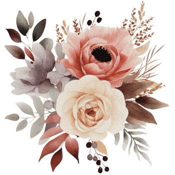 watercolor Cozy spring branch of floral with pastel color for greeting wedding card logo pattern textile isolated on Transparent background, png