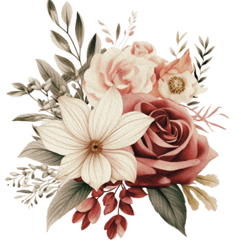watercolor Cozy spring branch of floral with pastel color for greeting wedding card logo pattern textile isolated on Transparent background, png