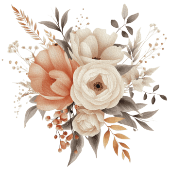 watercolor Cozy spring branch of floral with pastel color for greeting wedding card logo pattern textile isolated on Transparent background, png
